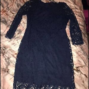 Navy Lace Formal Dress